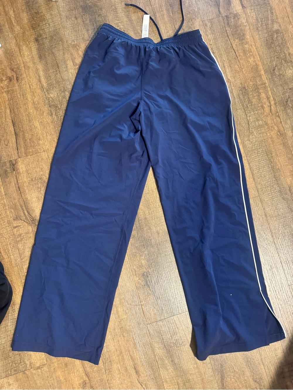Lululemon Navy Track Pants with White Side Stripe